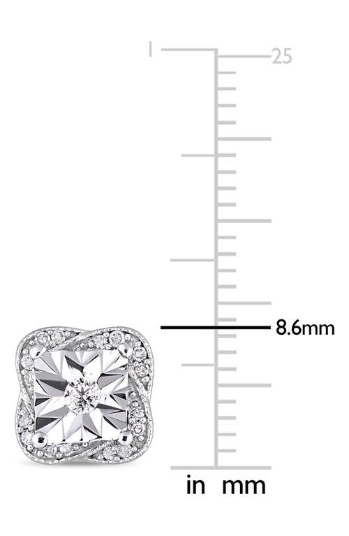 Delmar Diamond Stud Earrings In Silver
