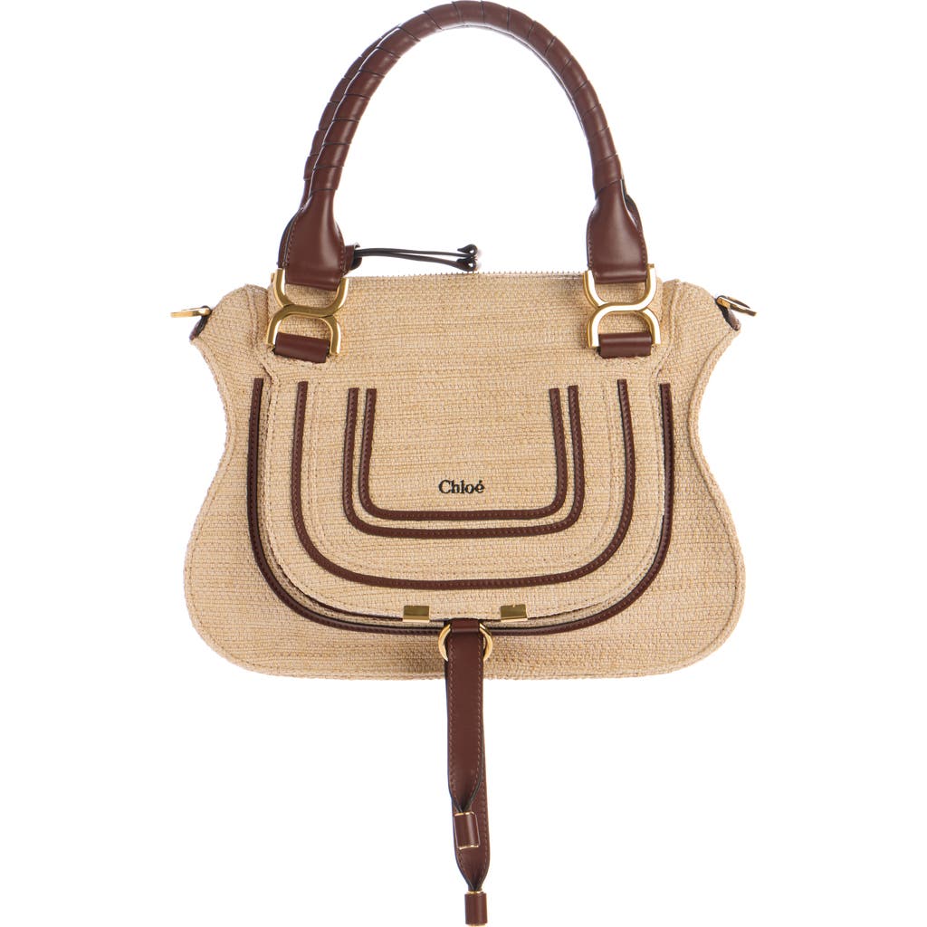 Chloé Marcie Woven Satchel In Hot Sand