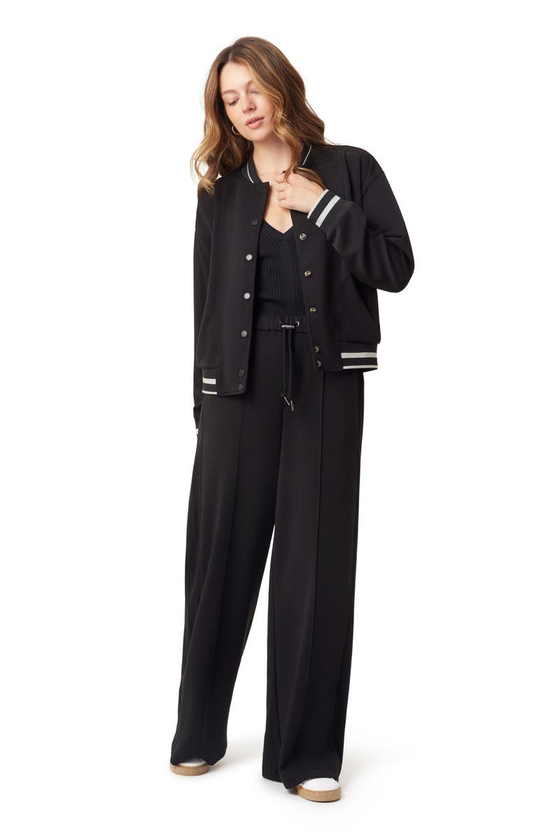 Scotch & Soda Stripe Trim Bomber Jacket, Alternate, color, Black Night