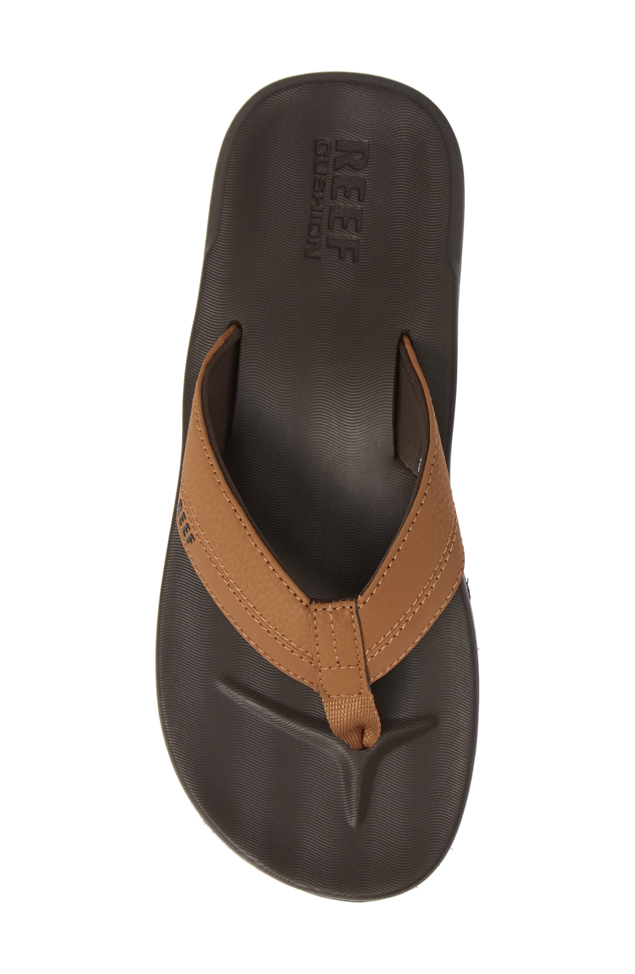 Contoured Cushion Flip Flop, Alternate, color, BROWN