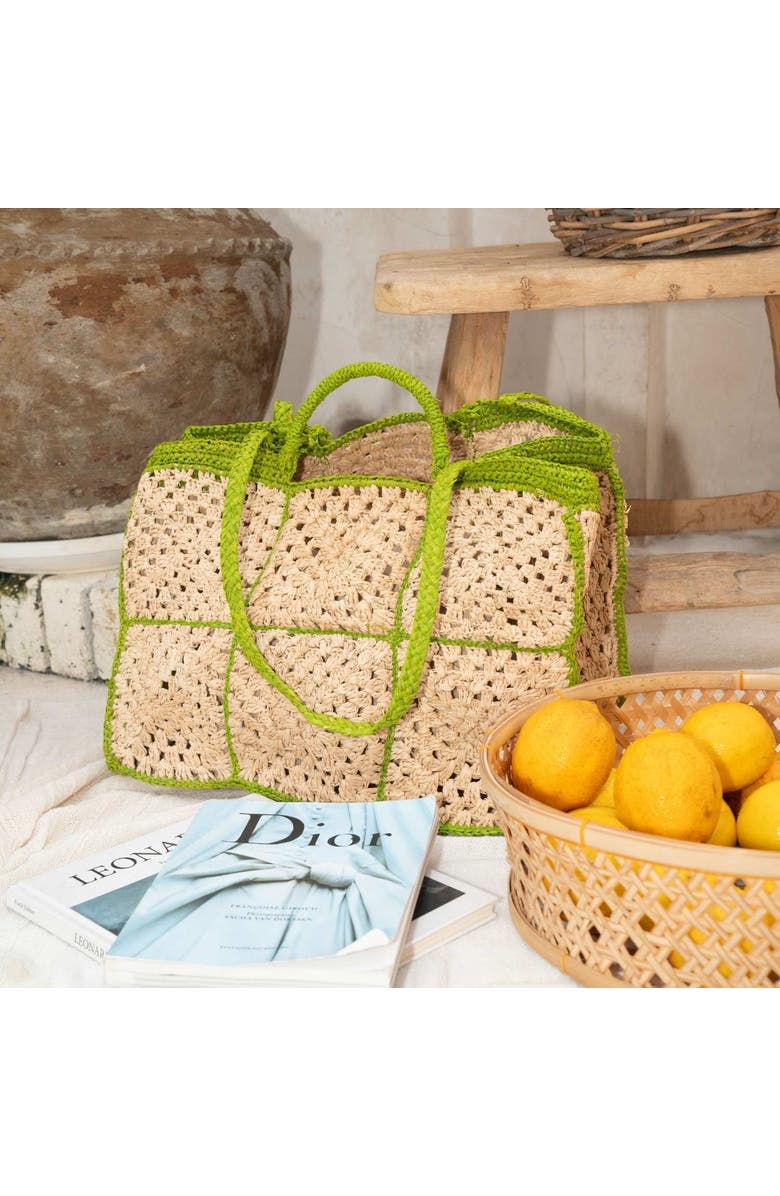 Zanatany Concepts Carrey Raffia Tote Bag, Alternate, color, Black