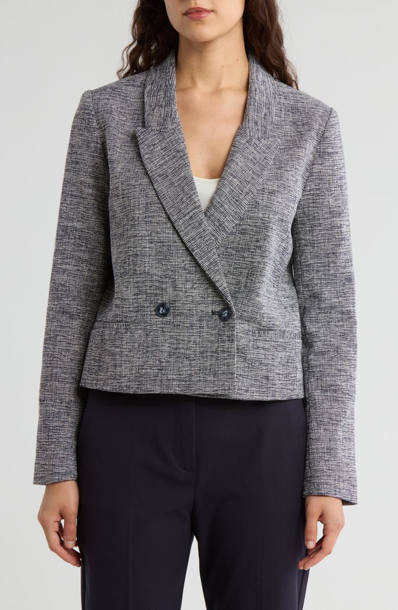 Amanda & Chelsea Bouclé Blazer, Main, color, Navy