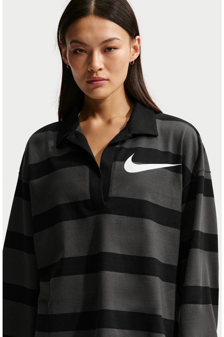 Sportswear Prep Stripe Cotton Top, Alternate, color, DARK SMOKE GREY/BLACK/SAIL