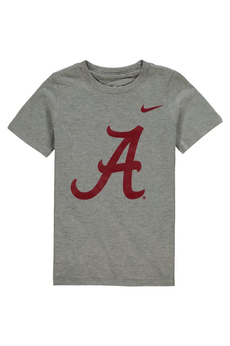 Preschool Nike Charcoal Alabama Crimson Tide Logo T-Shirt, Main, color, Heather Gray