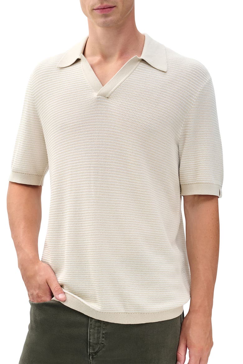 Harvey Chevron Johnny Collar Polo, Main, color, DESERT SAND