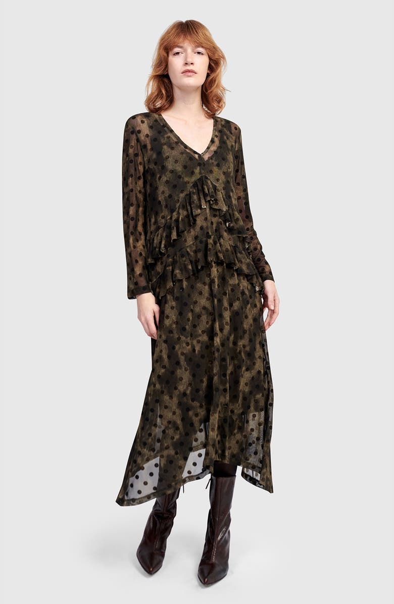 Alembika Sprig Mesh Dress, Main, color, Antique