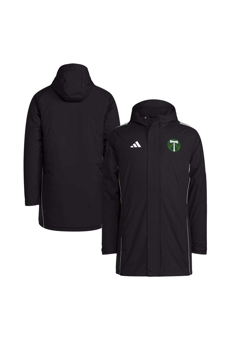 Men's adidas Black Portland Timbers Tiro 24 Full-Zip Hoodie Winter Parka, Main, color, Black