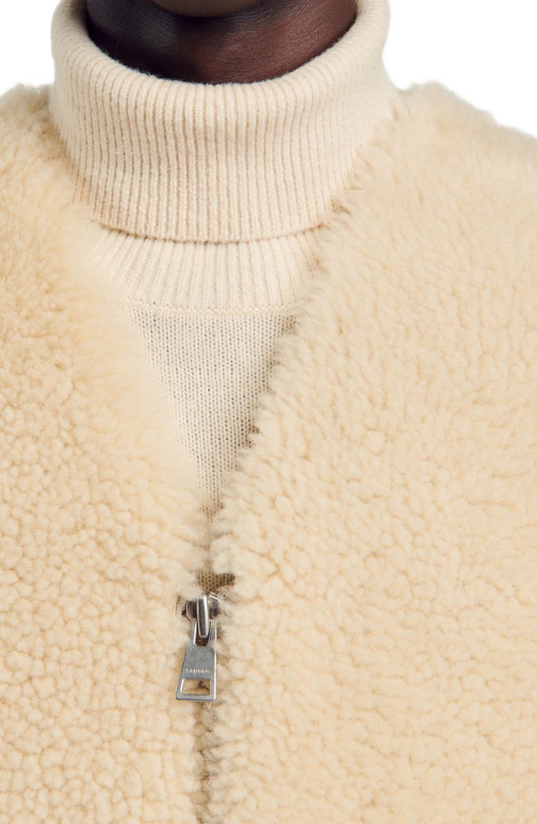 SANDRO Sleeveless shearling cardigan, Alternate, color,