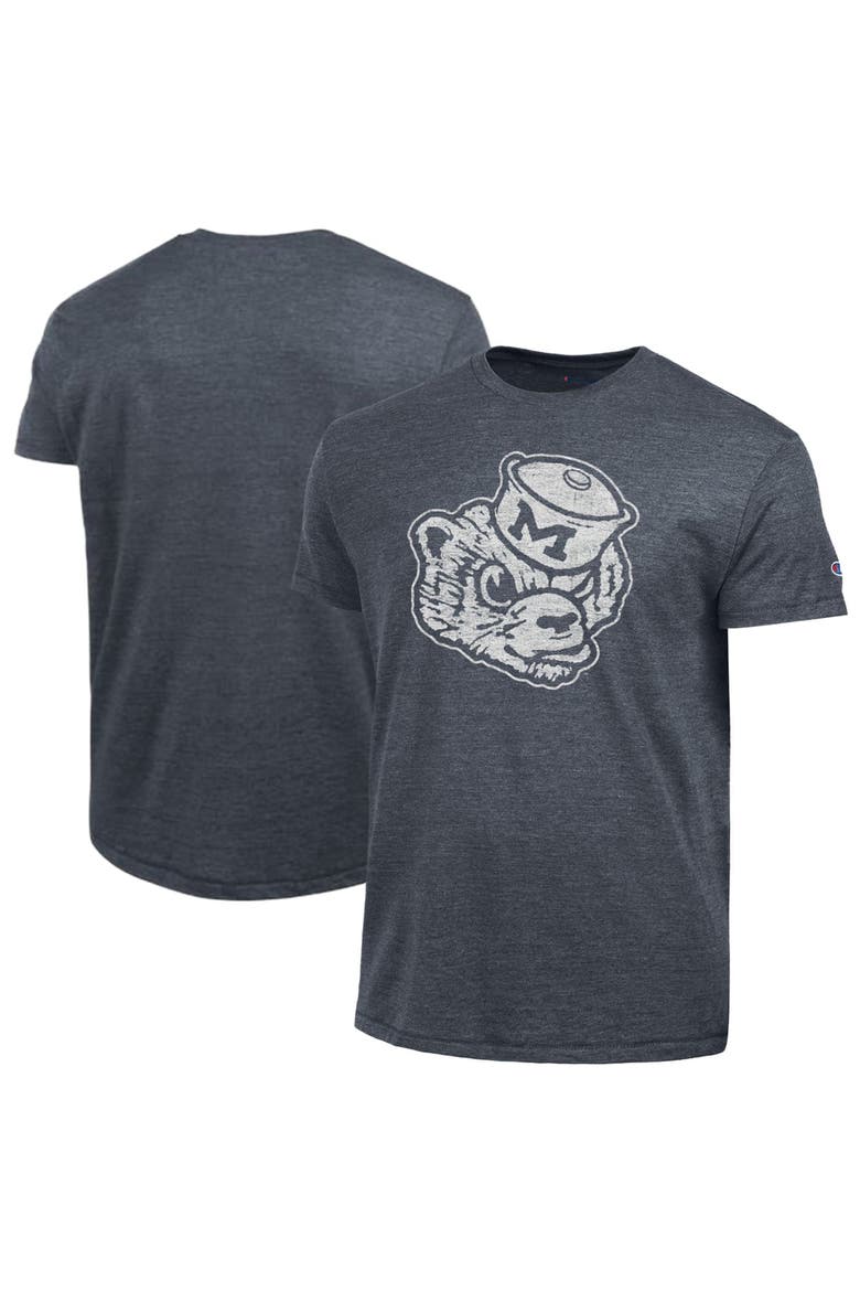 Men's Champion  Navy Michigan Wolverines Vintage Triumph Tri-Blend T-Shirt, Main, color, Navy