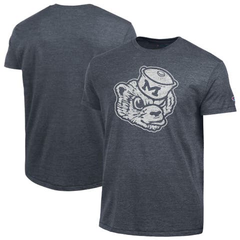 Men's Champion  Navy Michigan Wolverines Vintage Triumph Tri-Blend T-Shirt