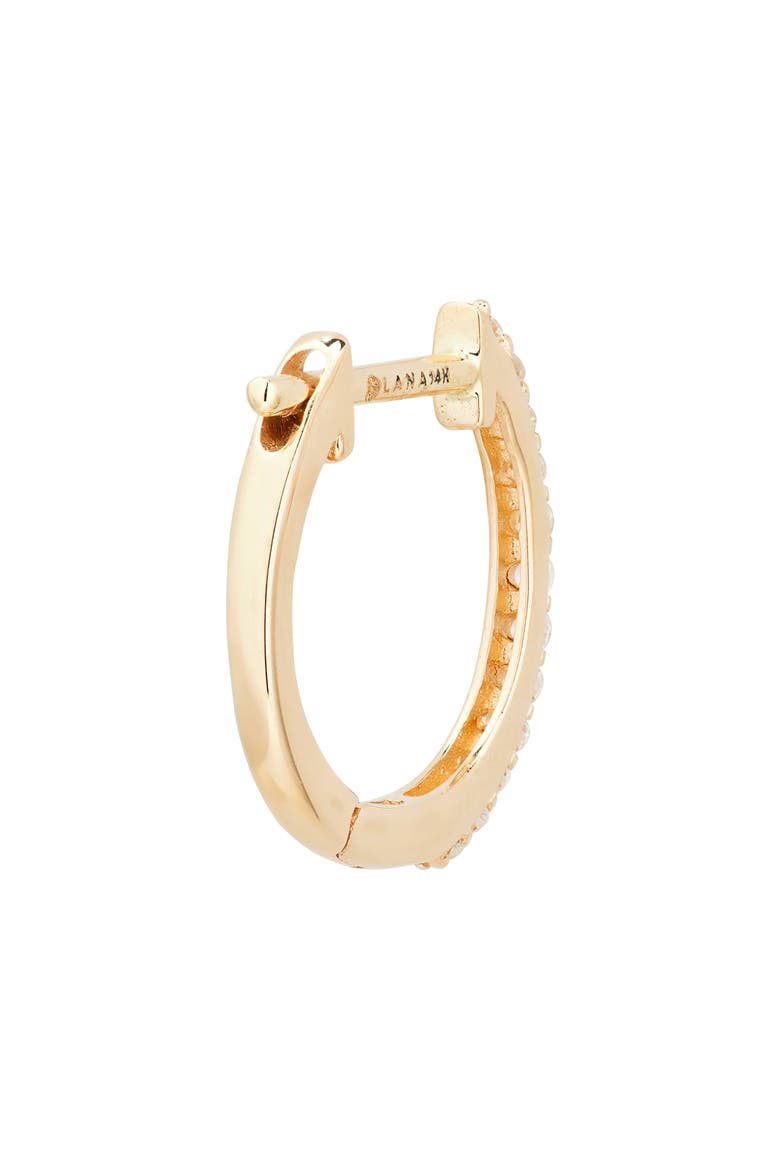 14K Gold Mini Diamond Huggie Hoop Earrings, Alternate, color, YELLOW