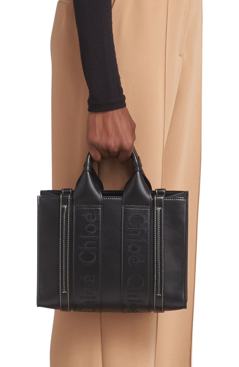 Chloé Small Woody Leather Tote, Alternate, color,