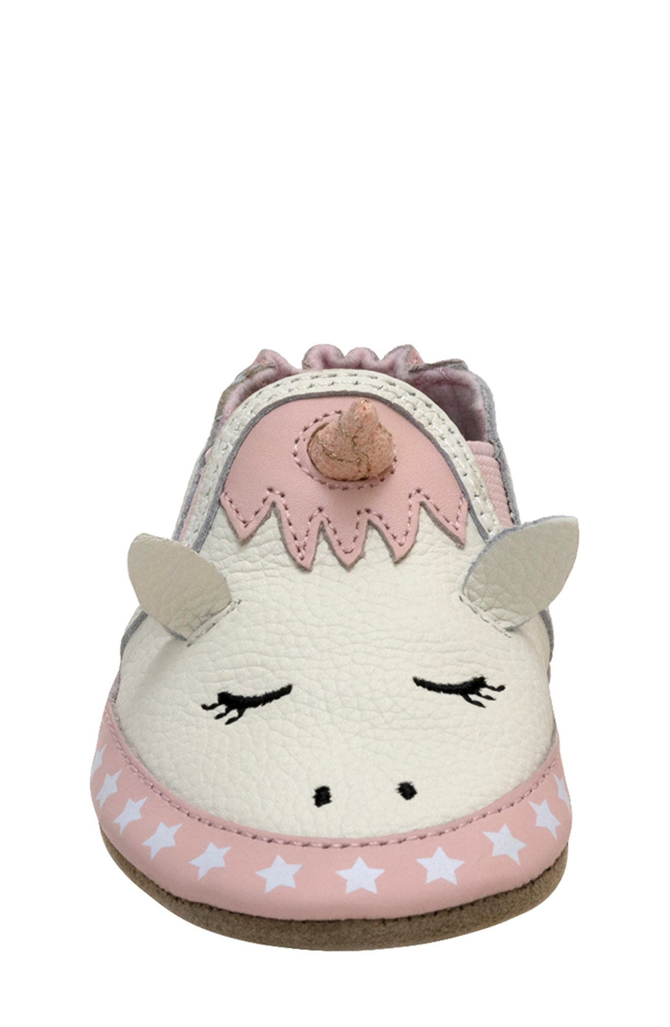 Robeez<sup>®</sup> Unicorn Crib Shoe, Alternate, color, White