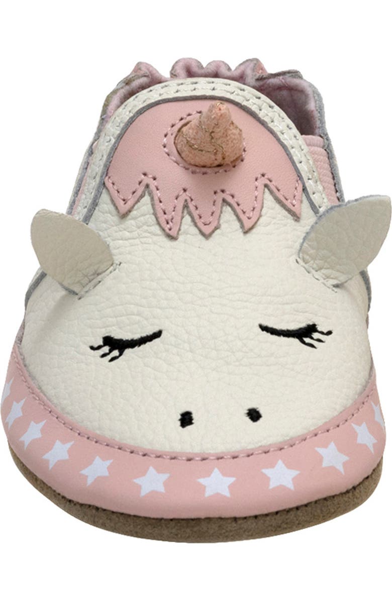 Robeez<sup>®</sup> Unicorn Crib Shoe, Alternate, color, White