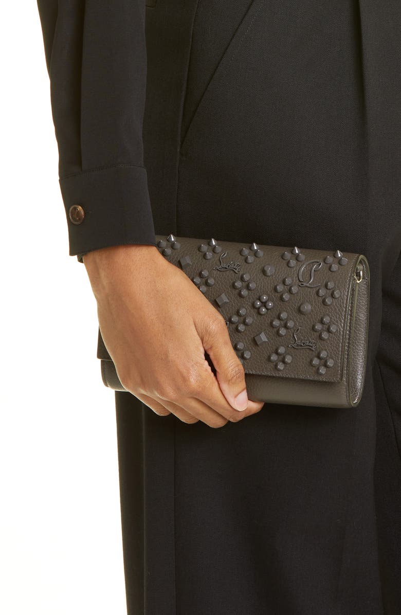 Christian Louboutin Paloma Loubinthesky Calfskin Wallet on a Chain, Alternate, color, 