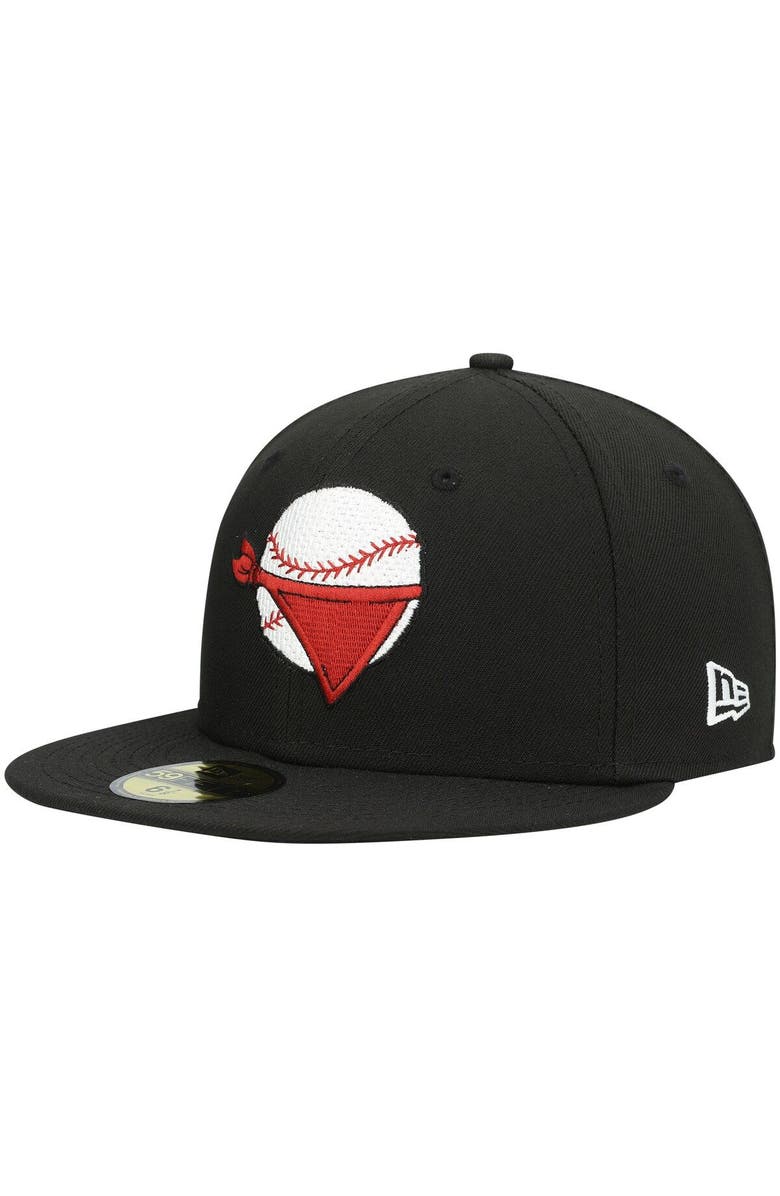 New Era Men's New Era Black Quad Cities River Bandits Authentic Collection Road 59FIFTY Fitted Hat, Alternate, color, Black