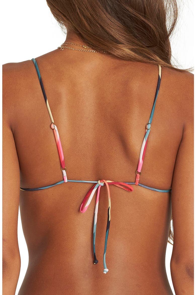 Color Spell Triangle Bikini Top, Alternate, color, RED MULTI