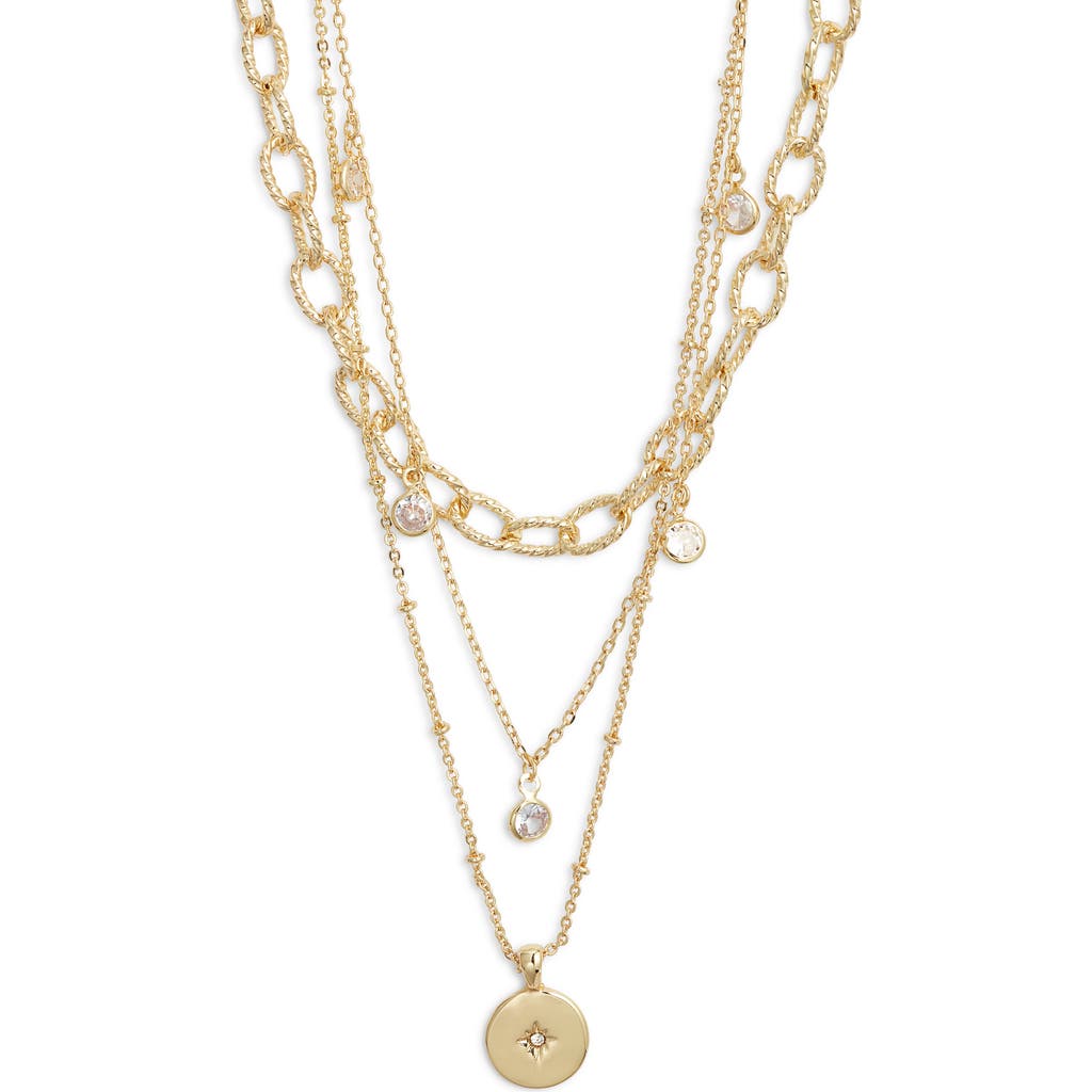 Nordstrom Set Of 2 Crystal Charm Layered Necklaces