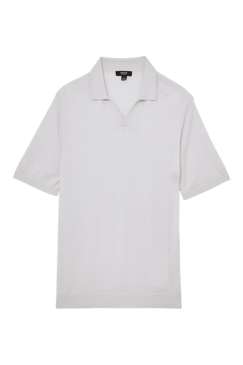 Duchie Johnny Collar Short Sleeve Wool Polo Sweater, Alternate, color, FROST BLUE