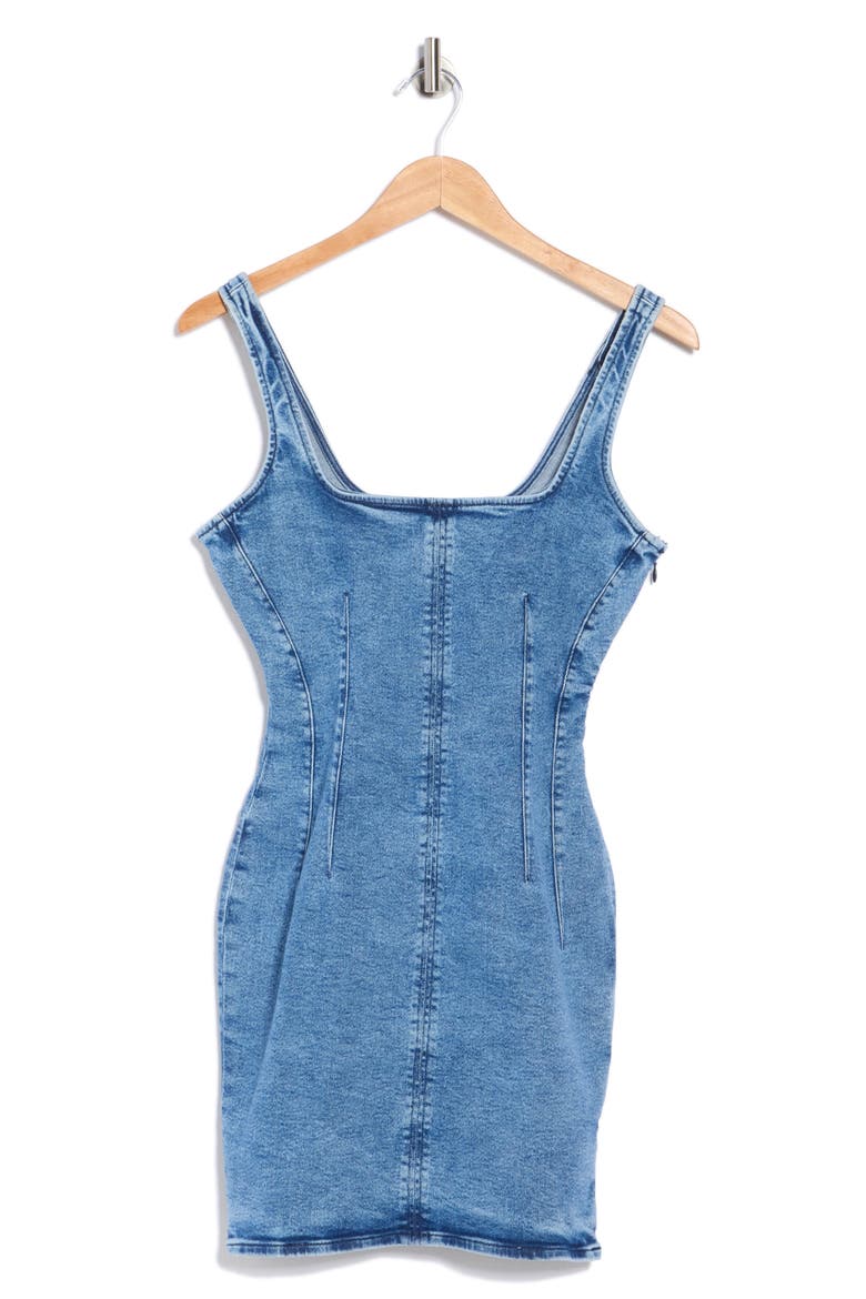 Sleeveless Denim Minidress, Alternate, color, INDIGO728