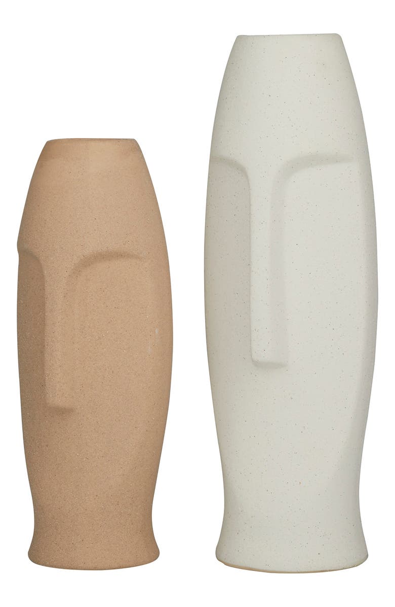 Novogratz Multi Colored Ceramic Easter Island Head Vase - Set of 2, Main, color,