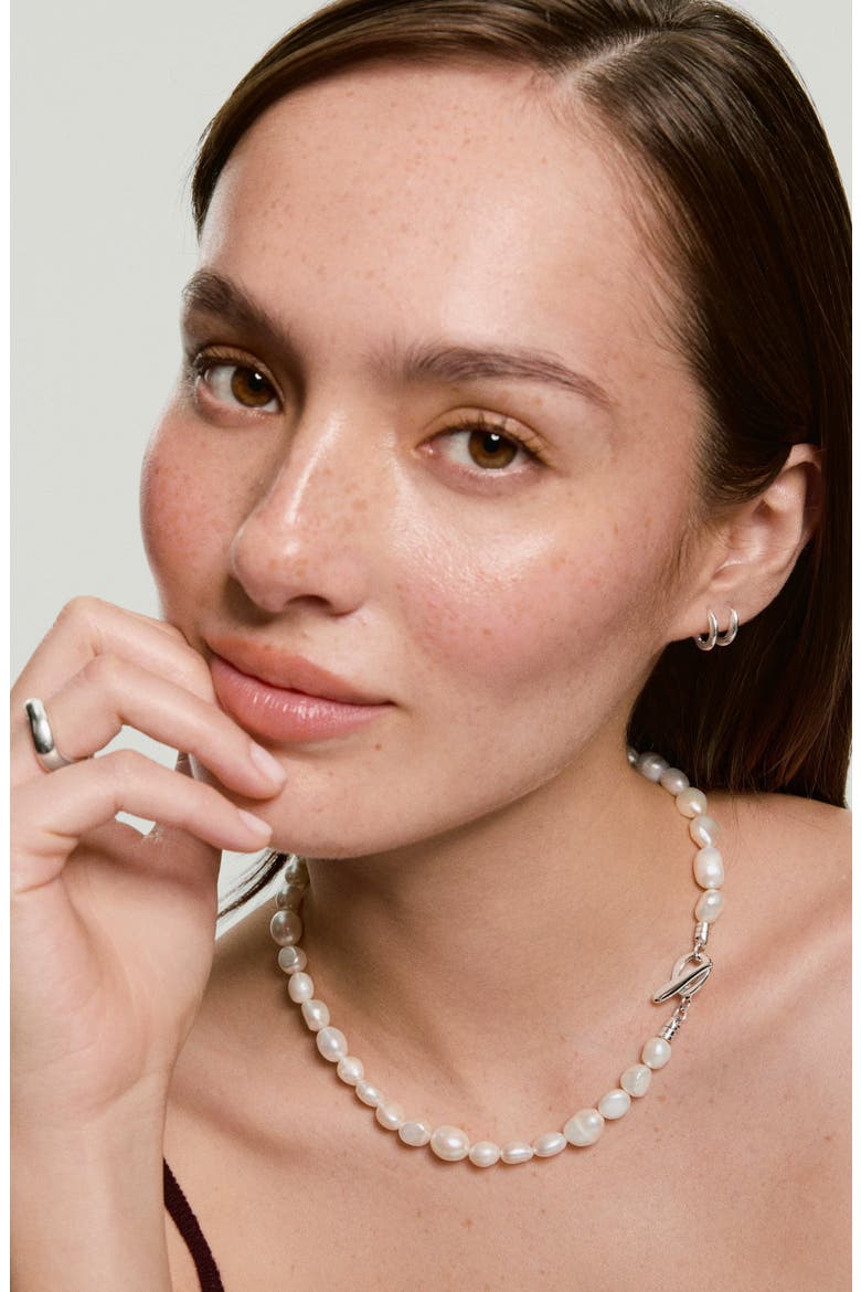 Kai Pearl Collar Necklace, Alternate, color, Sterling Silver/Pearl