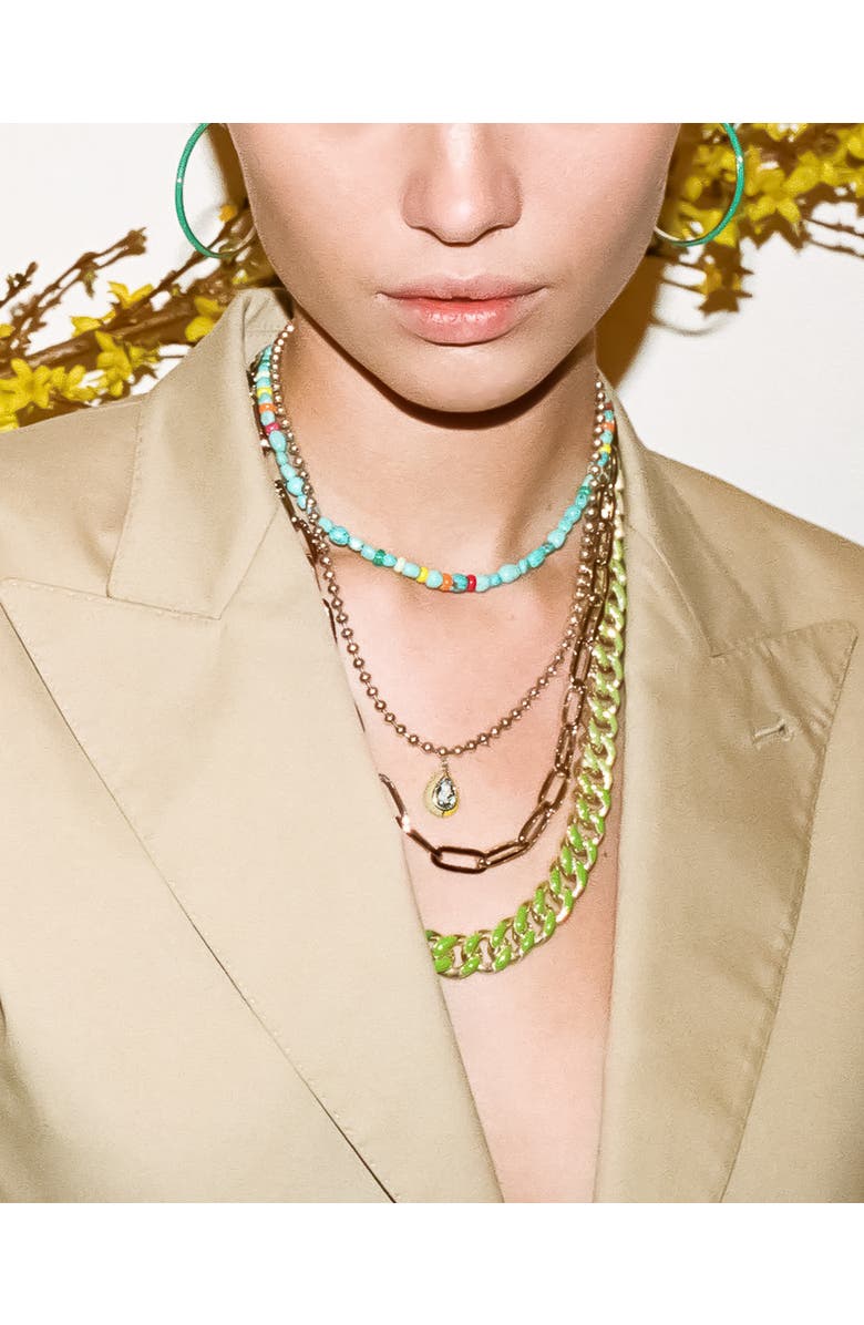 FRY POWERS Turquoise Nuggets Sunrise Collar Necklace, Alternate, color, 92.5 Sterling Silver