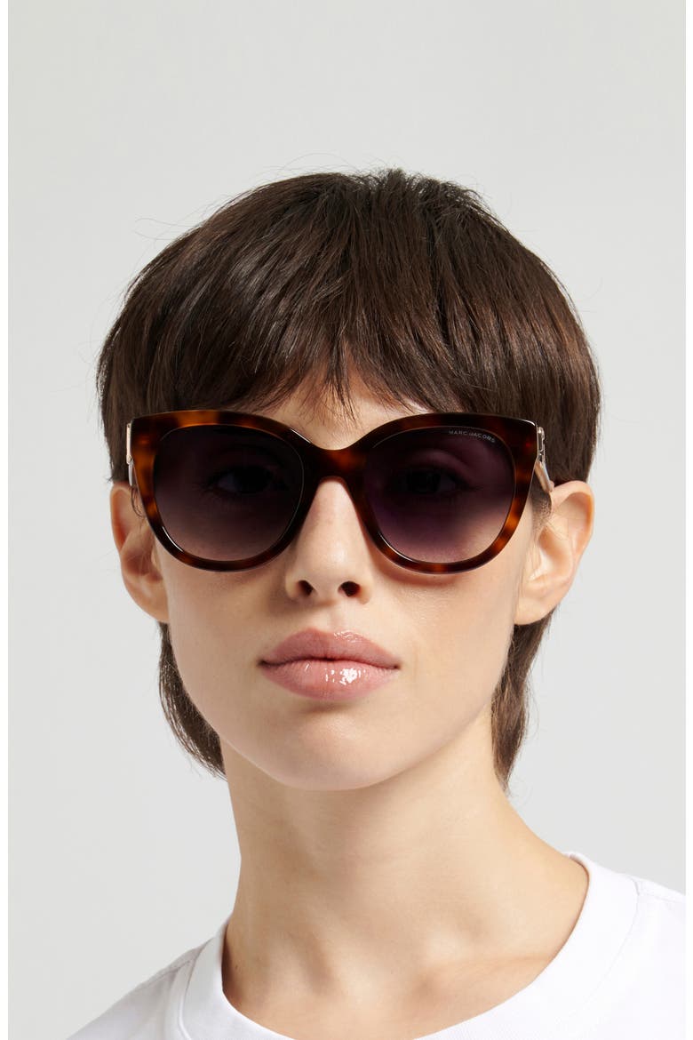 54mm Cateye Sunglasses, Alternate, color, HAVANA/ DARK GREY SF