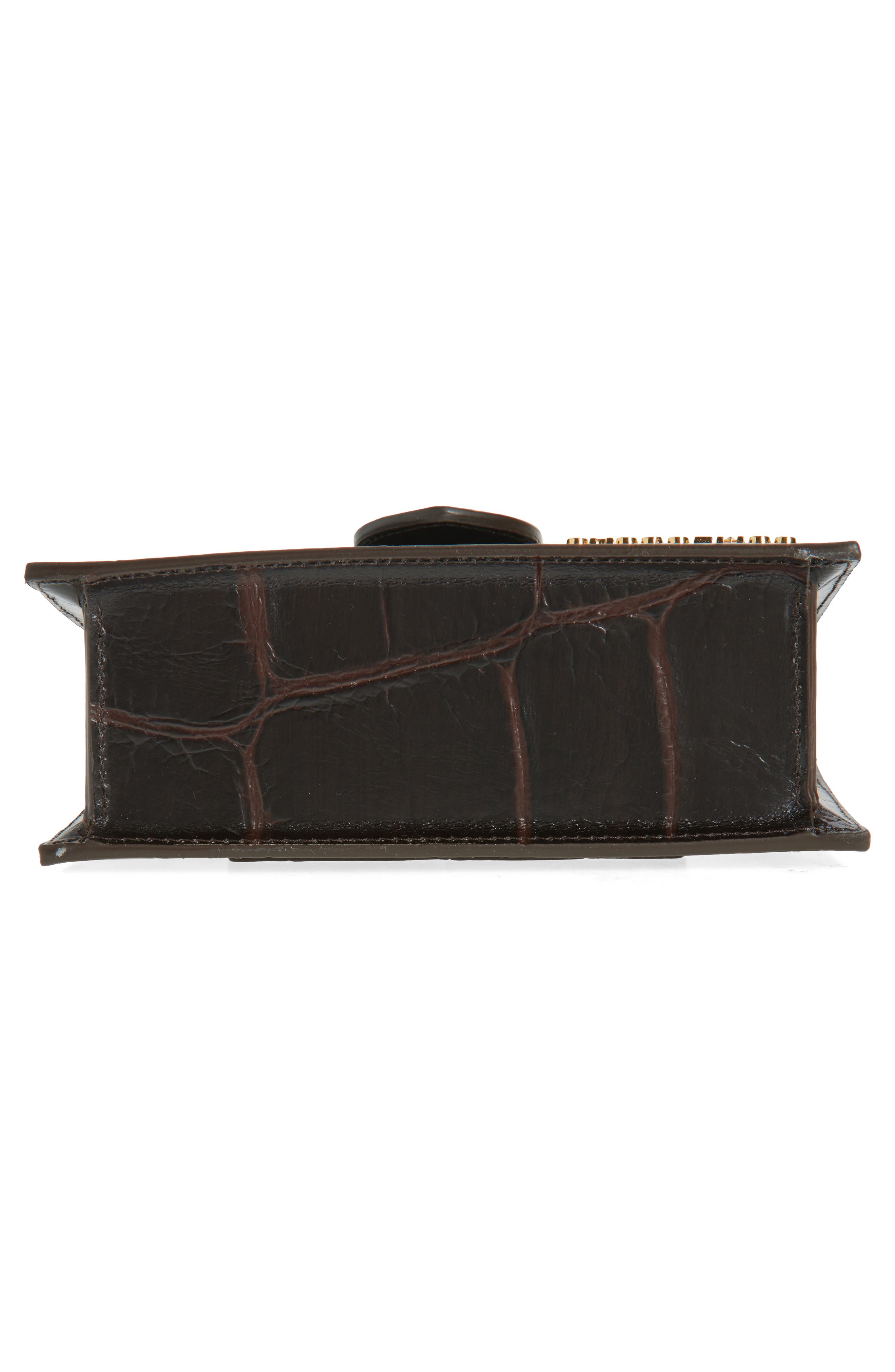 Jacquemus Le Bambino Croc-Embossed Leather Shoulder Bag, Alternate, color, Dark Brown 880