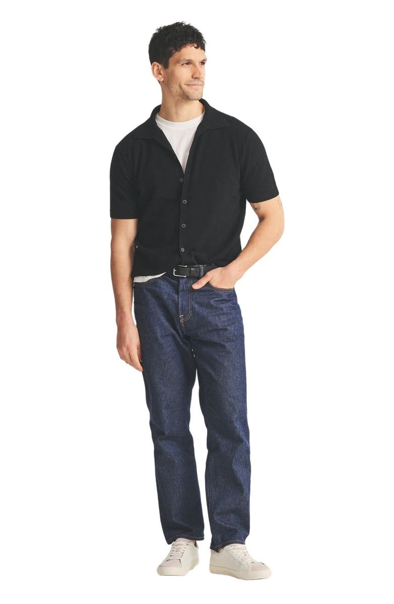 NAADAM Signature Cashmere Short Sleeve Button Down, Alternate, color, Black