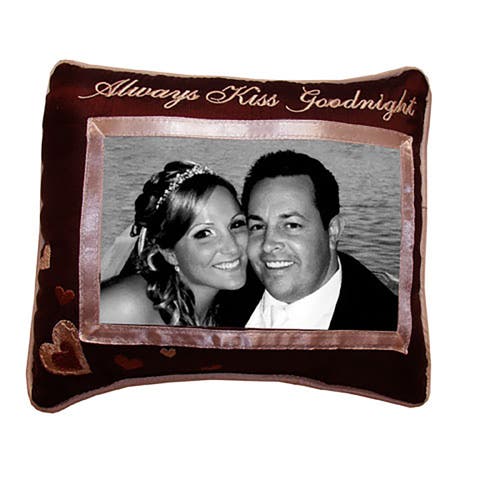 C & F Home C&f Home Always Kiss Me Goodnight Picture Mini Accent Pillow In Brown