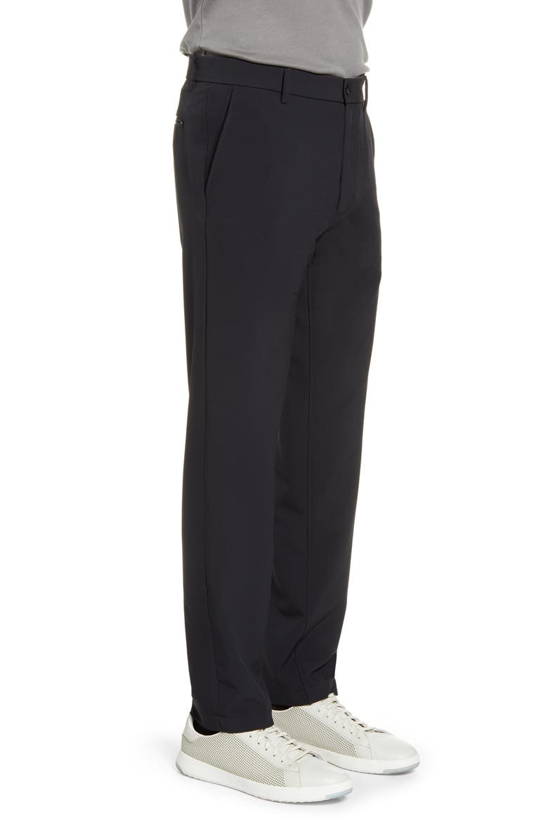 Performance Flat Front Stretch Chino Pants, Alternate, color, BLACK
