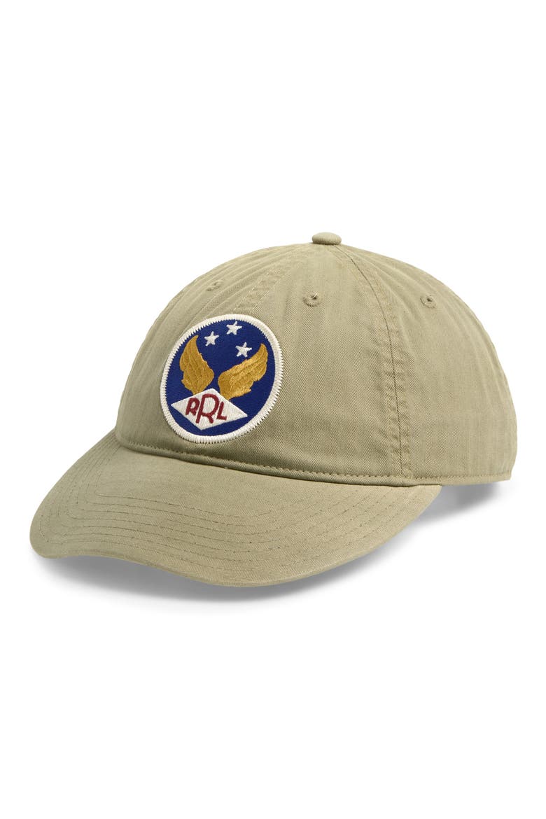 Winged Logo Snapback Cotton Twill Ball Cap, Main, color, BREWSTER GREEN
