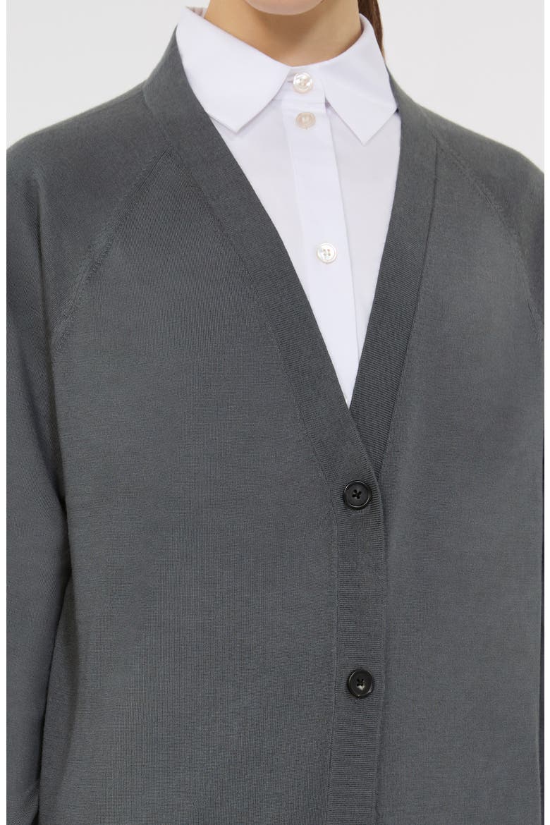 Clarino Wool & Cashmere Cardigan, Alternate, color, DARK GREY