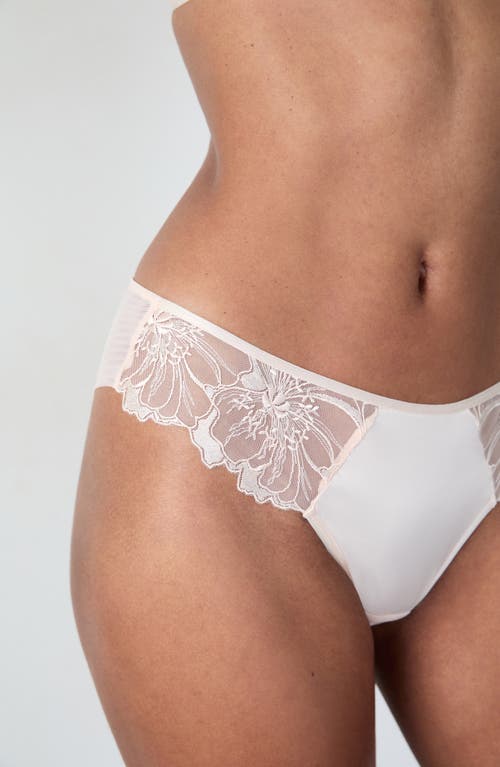 Etam Amaryllis Lace & Satin Hipster Panties In White
