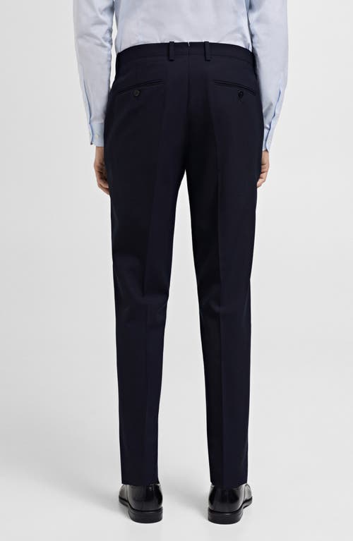 Mango Turin Virgin Slim Fit Wool Pants In Blue