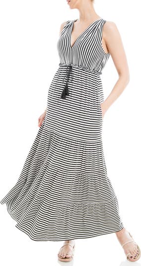 Stripe Tiered Maxi Dress