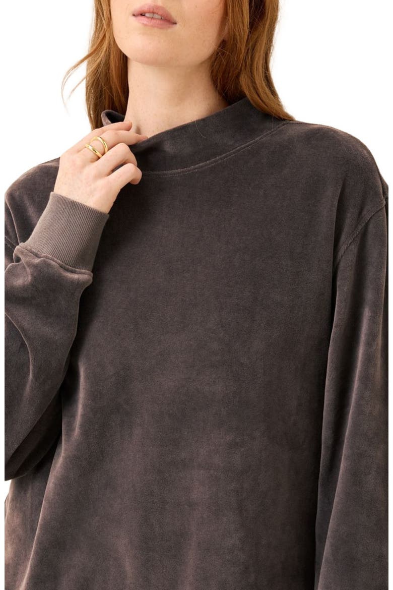 Organic Cotton Pure Velour Cozy Pullover, Alternate, color, Graphite