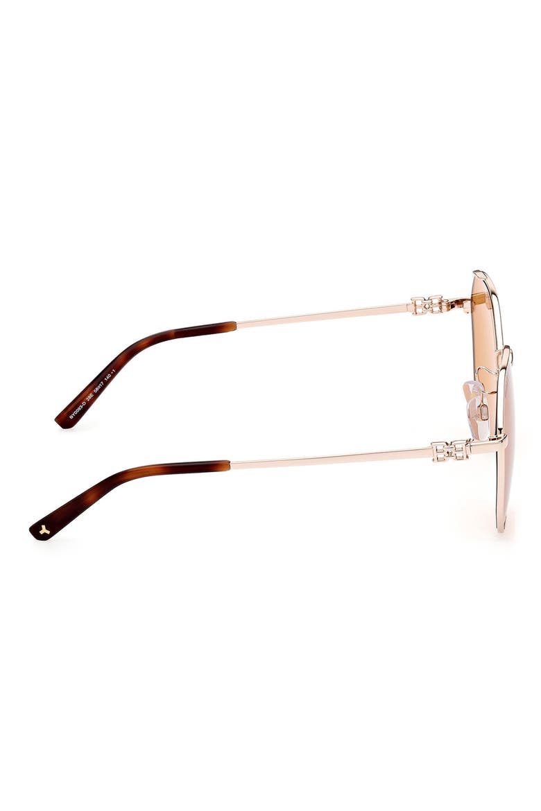 58mm Round Sunglasses, Alternate, color, SHINY ROSE GOLD / BROWN