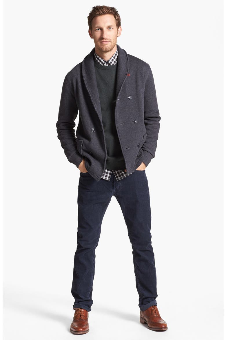 'Blair' Shawl Collar Cardigan, Alternate, color, CHARCOAL HEATHER