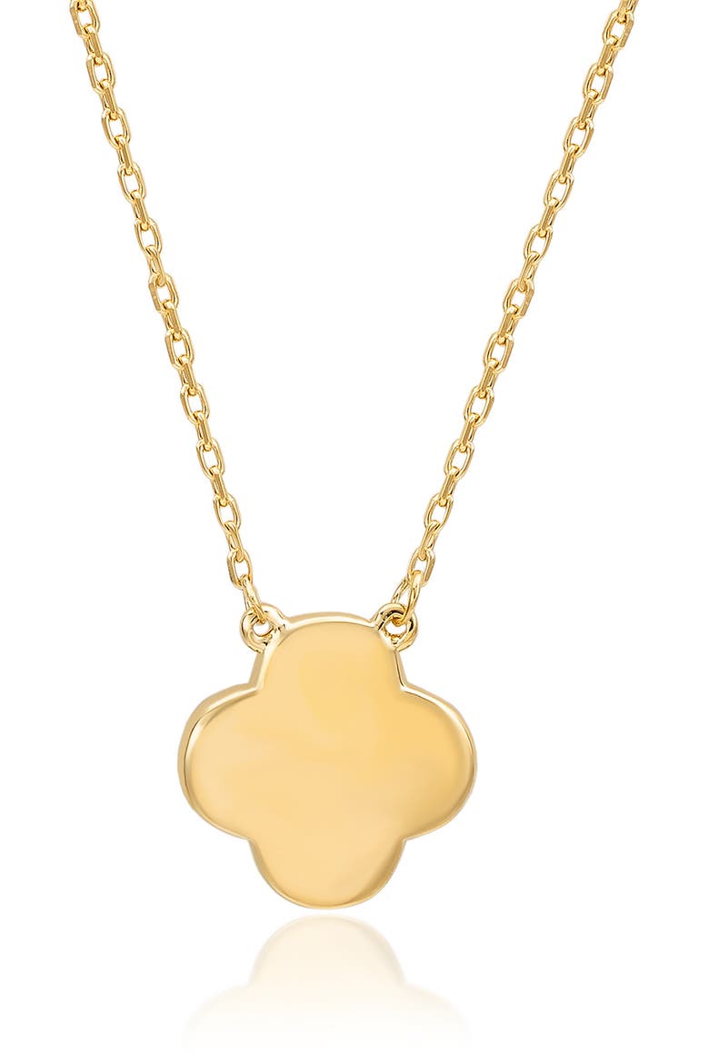 Cubic Zirconia Pavé Clover Pendant Necklace, Alternate, color, YELLOW