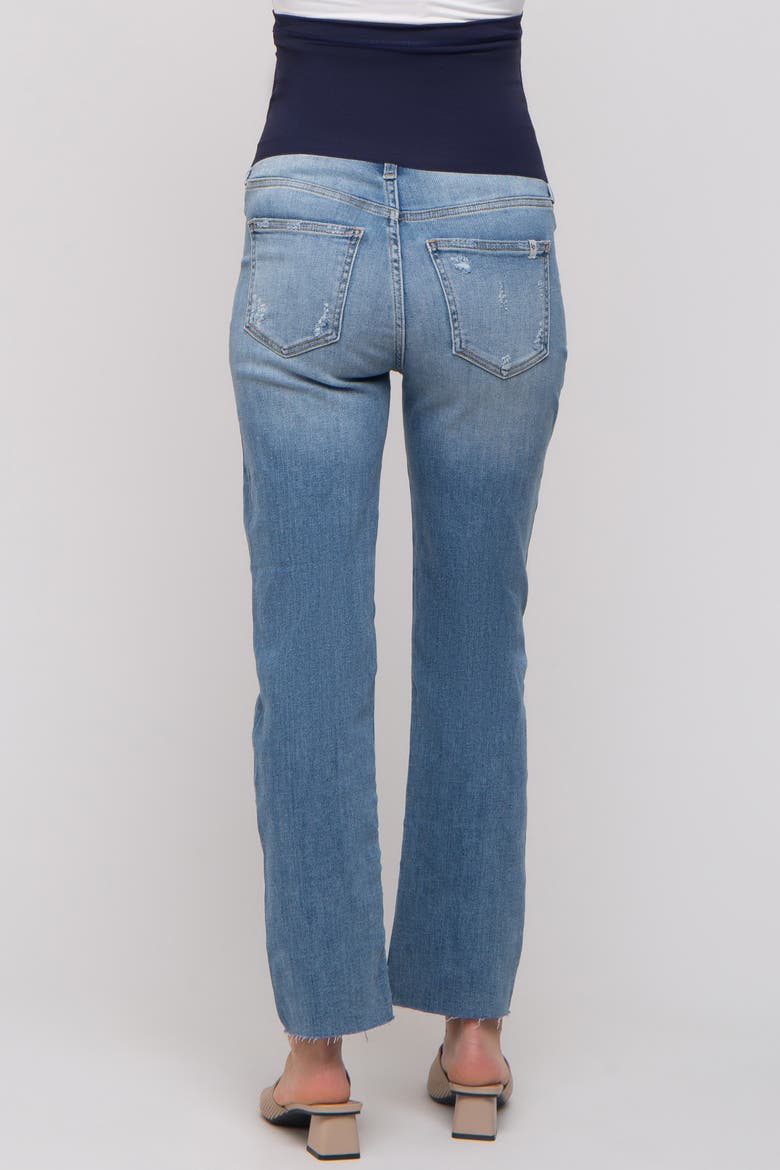 Raw Hem Straight Maternity Jeans, Alternate, color, Light Blue