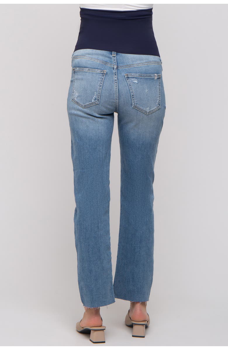 PinkBlush Raw Hem Straight Maternity Jeans, Alternate, color, Light Blue