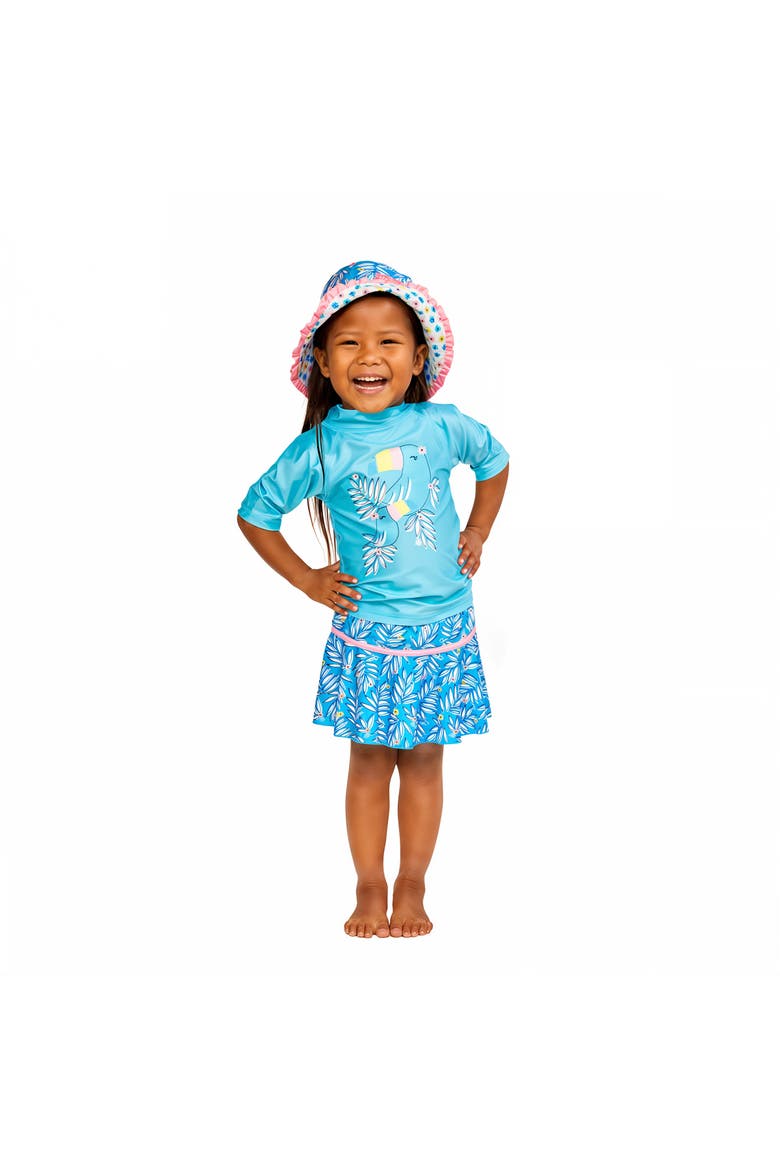 3PC Sun & Swim Set, Main, color, Aqua Rainbow Toucan