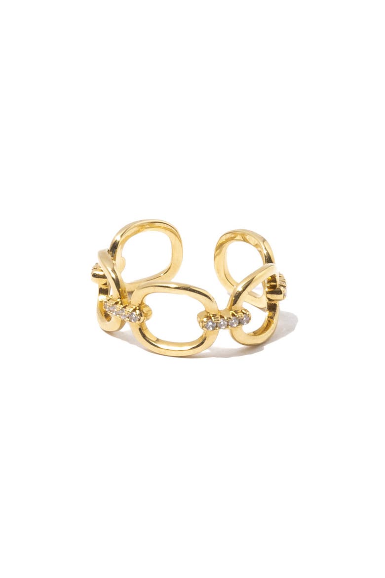 Kennedy Frozen Link Ring, Main, color, GOLD