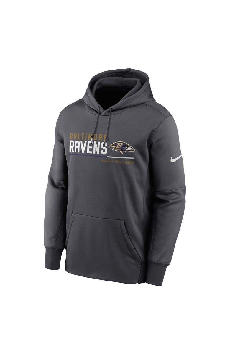 Nike Men's Nike Anthracite Baltimore Ravens Prime Logo Name Split Pullover Hoodie, Alternate, color,