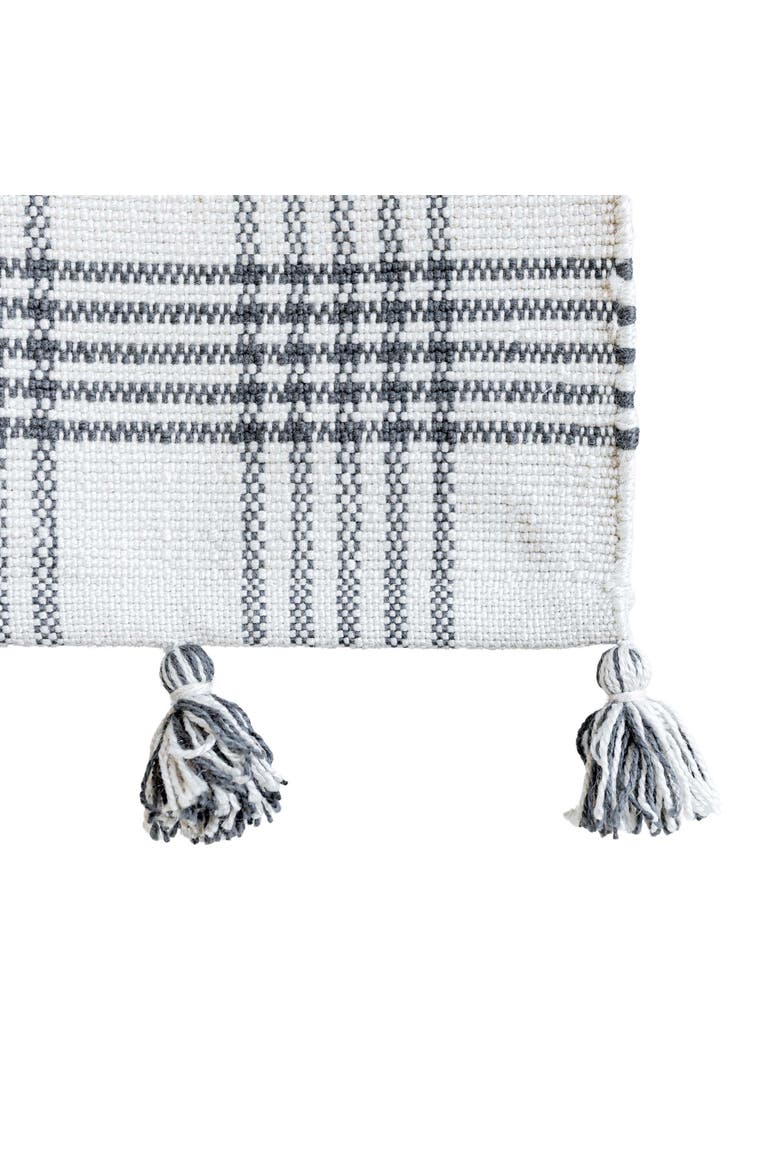 2'x3' Gray Plaid Pattern Tassel Rug, Alternate, color, Gray