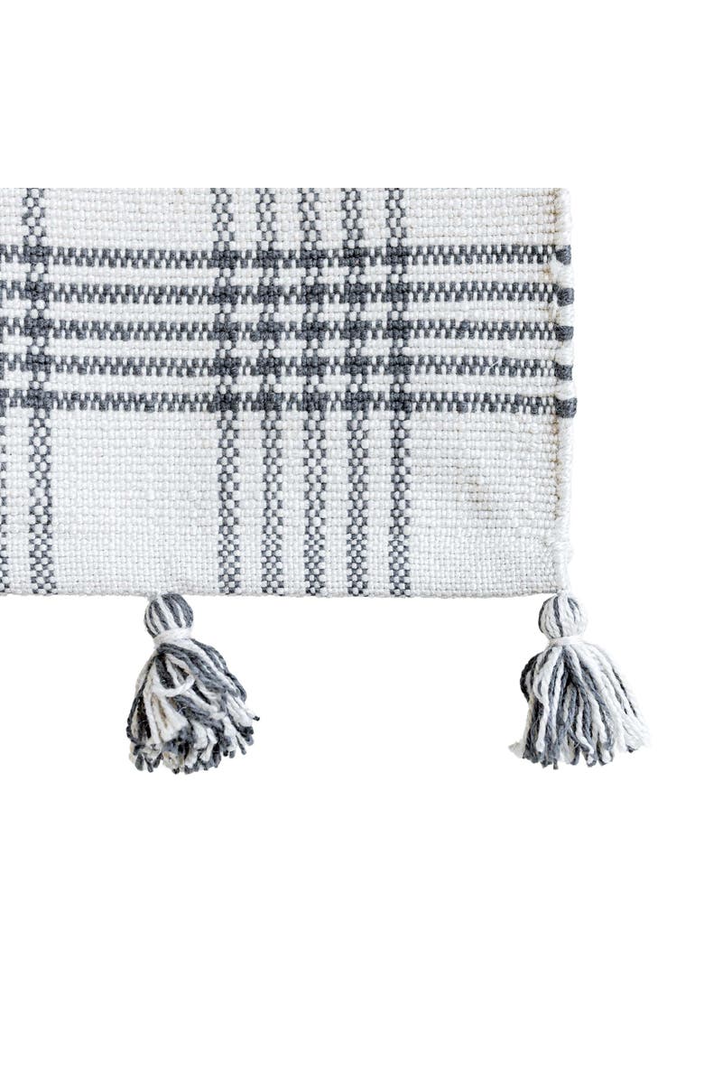 Foreside Home and Garden 2'x3' Gray Plaid Pattern Tassel Rug, Alternate, color, Gray