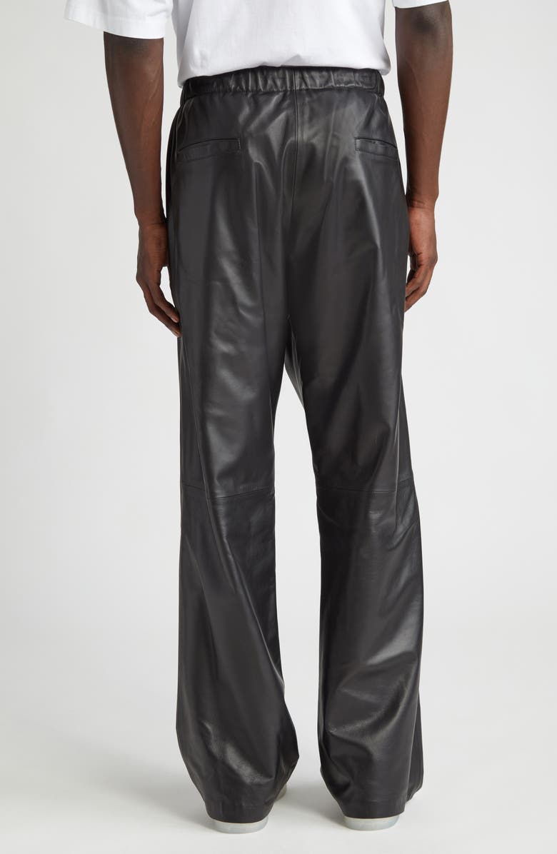 Palm Angels Classic Logo Leather Pants, Alternate, color,