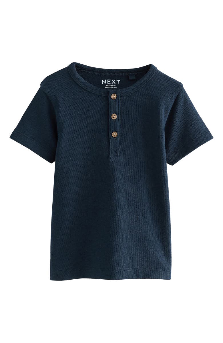 NEXT Kids' Assorted 3-Pack Textured Henley T-Shirts, Alternate, color, Blue
